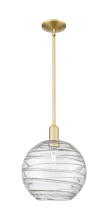 Innovations Lighting 716-1S-SG-G1213-12CL - Athens Deco Swirl - 1 Light - 12 inch - Satin Gold - Stem hung - Mini Pendant