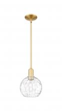 Innovations Lighting 716-1S-SG-G1215-8 - Athens Water Glass - 1 Light - 8 inch - Satin Gold - Stem hung - Mini Pendant