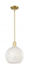 Innovations Lighting 716-1S-SG-G1216-10WM - White Mouchette - 1 Light - 10 inch - Satin Gold - Stem hung - Mini Pendant