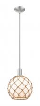 Innovations Lighting 716-1S-SN-G121-10RB - Farmhouse Rope - 1 Light - 10 inch - Brushed Satin Nickel - Stem hung - Mini Pendant