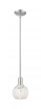 Innovations Lighting 716-1S-SN-G1216-6WM - White Mouchette - 1 Light - 6 inch - Brushed Satin Nickel - Stem hung - Mini Pendant