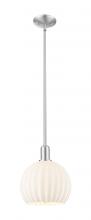 Innovations Lighting 716-1S-SN-G1217-10WV - White Venetian - 1 Light - 10 inch - Brushed Satin Nickel - Stem hung - Mini Pendant