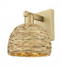 Innovations Lighting 716-1W-BB-RBD-8-NAT - Woven Rattan - 1 Light - 8 inch - Brushed Brass - Sconce