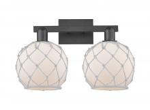 Innovations Lighting 716-2W-BK-G121-8RW - Farmhouse Rope - 2 Light - 19 inch - Matte Black - Bath Vanity Light