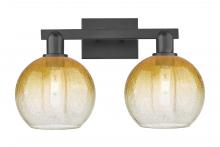 Innovations Lighting 716-2W-BK-G483-8AM - Brookhaven Globe - 2 Light - 16 inch - Matte Black - Bath Vanity Light