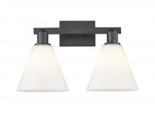 Innovations Lighting 716-2W-BK-GBC-81 - Berkshire Glass - 2 Light - 19 inch - Matte Black - Bath Vanity Light