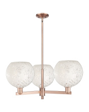 Innovations Lighting 716-3CR-AC-G1216-10WM - White Mouchette - 3 Light - 32 inch - Antique Copper - Stem hung - Pendant