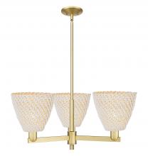 Innovations Lighting 716-3CR-SG-NBD-9-NAT - Bristol Natural - 3 Light - 31 inch - Satin Gold - Stem hung - Pendant