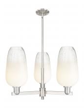 Innovations Lighting 716-3CR-SN-G484-7OP - Brookhaven Flute - 3 Light - 18 inch - Satin Nickel - Pendant