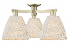 Innovations Lighting 716-3F-AB-NBD-9-NAT - Bristol Natural - 3 Light - 27 inch - Antique Brass - Semi-Flush Mount