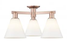 Innovations Lighting 716-3F-AC-GBC-81 - Berkshire Glass - 3 Light - 26 inch - Antique Copper - Semi-Flush Mount