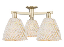 Innovations Lighting 716-3F-CB-NBD-9-NAT - Bristol Natural - 3 Light - 27 inch - Champagne Bronze - Semi-Flush Mount