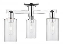 Innovations Lighting 716-3F-PC-G802 - Clymer - 3 Light - 21 inch - Polished Chrome - Semi-Flush Mount