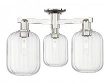 Innovations Lighting 716-3F-PN-G460-7CL - Preston Cylinder - 3 Light - 6 inch - Polished Nickel - Semi-Flush Mount