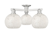 Innovations Lighting 716-3F-SN-G1216-8WM - White Mouchette - 3 Light - 26 inch - Brushed Satin Nickel - Semi-Flush Mount