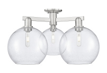 Innovations Lighting 716-3F-SN-G124-10 - Athens - 3 Light - 28 inch - Brushed Satin Nickel - Semi-Flush Mount