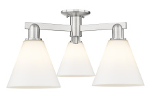 Innovations Lighting 716-3F-SN-GBC-81 - Berkshire Glass - 3 Light - 26 inch - Brushed Satin Nickel - Semi-Flush Mount