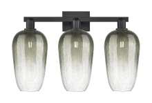 Innovations Lighting 716-3W-BK-G484-7SL - Brookhaven Flute - 3 Light - 26 inch - Matte Black - Bath Vanity Light