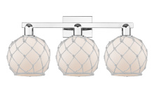 Innovations Lighting 716-3W-PC-G121-8RW - Farmhouse Rope - 3 Light - 27 inch - Polished Chrome - Bath Vanity Light