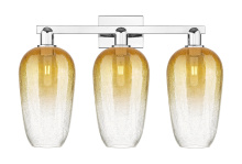 Innovations Lighting 716-3W-PC-G484-7AM - Brookhaven Flute - 3 Light - 26 inch - Polished Chrome - Bath Vanity Light