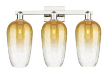 Innovations Lighting 716-3W-PN-G484-7AM - Brookhaven Flute - 3 Light - 26 inch - Polished Nickel - Bath Vanity Light