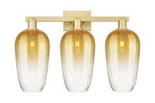 Innovations Lighting 716-3W-SG-G484-7AM - Brookhaven Flute - 3 Light - 26 inch - Satin Gold - Bath Vanity Light