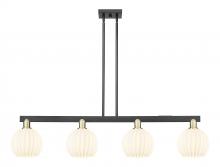 Innovations Lighting 716-4I-BAB-G1217-8WV - White Venetian - 4 Light - 48 inch - Black Antique Brass - Stem Hung - Island Light