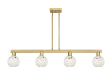 Innovations Lighting 716-4I-BB-G1216-6WM - White Mouchette - 4 Light - 49 inch - Brushed Brass - Stem hung - Island Light