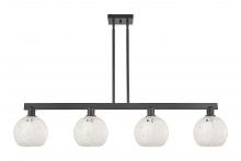 Innovations Lighting 716-4I-BK-G1216-8WM - White Mouchette - 4 Light - 51 inch - Matte Black - Stem hung - Island Light
