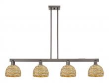 Innovations Lighting 716-4I-OB-RBD-8-NAT - Woven Rattan - 4 Light - 51 inch - Oil Rubbed Bronze - Stem hung - Island Light