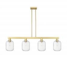 Innovations Lighting 716-4I-SG-G460-7CL - Preston Cylinder - 4 Light - 48 inch - Satin Gold - Stem hung - Island Light