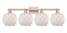 Innovations Lighting 716-4W-AC-G121-8RW - Farmhouse Rope - 4 Light - 35 inch - Antique Copper - Bath Vanity Light