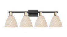 Innovations Lighting 716-4W-BAB-NBD-75-NAT - Bristol Natural - 4 Light - 36 inch - Black Antique Brass - Bath Vanity Light