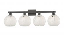 Innovations Lighting 716-4W-BK-G1216-8WM - White Mouchette - 4 Light - 35 inch - Matte Black - Bath Vanity Light