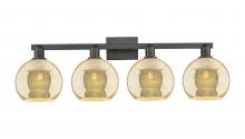 Innovations Lighting 716-4W-BK-G128-8 - Athens - 4 Light - 35 inch - Matte Black - Bath Vanity Light