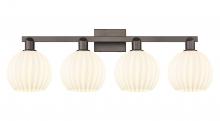 Innovations Lighting 716-4W-OB-G1217-8WV - White Venetian - 4 Light - 35 inch - Oil Rubbed Bronze - Bath Vanity Light