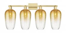 Innovations Lighting 716-4W-SG-G484-7AM - Brookhaven Flute - 4 Light - 36 inch - Satin Gold - Bath Vanity Light