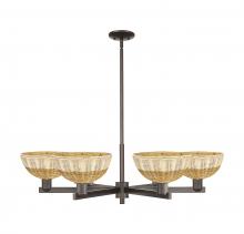 Innovations Lighting 716-6CR-OB-NBD2-9-NAT - Bristol Natural II - 6 Light - 39 inch - Oil Rubbed Bronze - Stem hung - Chandelier