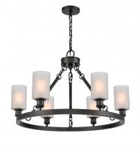 Innovations Lighting 830-BK-G801 - Clymer - 6 Light - 30 inch - Matte Black - Chain Hung - Chandelier