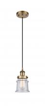 Innovations Lighting 916-1P-BB-G184S - Canton - 1 Light - 6 inch - Brushed Brass - Cord hung - Mini Pendant