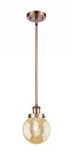 Innovations Lighting 916-1S-AC-G208-6 - Beacon - 1 Light - 6 inch - Antique Copper - Mini Pendant