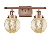 Innovations Lighting 916-2W-AC-G208-6 - Beacon - 2 Light - 16 inch - Antique Copper - Bath Vanity Light