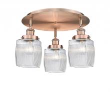 Innovations Lighting 916-3C-AC-G302 - Colton - 3 Light - 17 inch - Antique Copper - Semi-Flush Mount