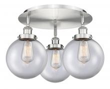 Innovations Lighting 916-3C-SN-G202-8 - Whitney - 3 Light - 20 inch - Satin Nickel - Semi-Flush Mount