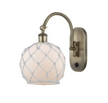 Innovations Lighting 918-1W-AB-G121-8RW - Farmhouse Rope - 1 Light - 8 inch - Antique Brass - Adjustable - Sconce