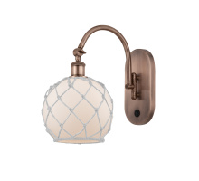 Innovations Lighting 918-1W-AC-G121-8RW - Farmhouse Rope - 1 Light - 8 inch - Antique Copper - Adjustable - Sconce