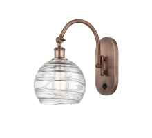 Innovations Lighting 918-1W-AC-G1213-8CL - Athens Deco Swirl - 1 Light - 8 inch - Antique Copper - Sconce