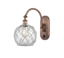Innovations Lighting 918-1W-AC-G122-8RW - Farmhouse Rope - 1 Light - 8 inch - Antique Copper - Adjustable - Sconce