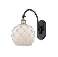 Innovations Lighting 918-1W-BAB-G121-8RW - Farmhouse Rope - 1 Light - 8 inch - Black Antique Brass - Adjustable - Sconce