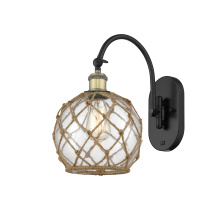 Innovations Lighting 918-1W-BAB-G122-8RB - Farmhouse Rope - 1 Light - 8 inch - Black Antique Brass - Adjustable - Sconce